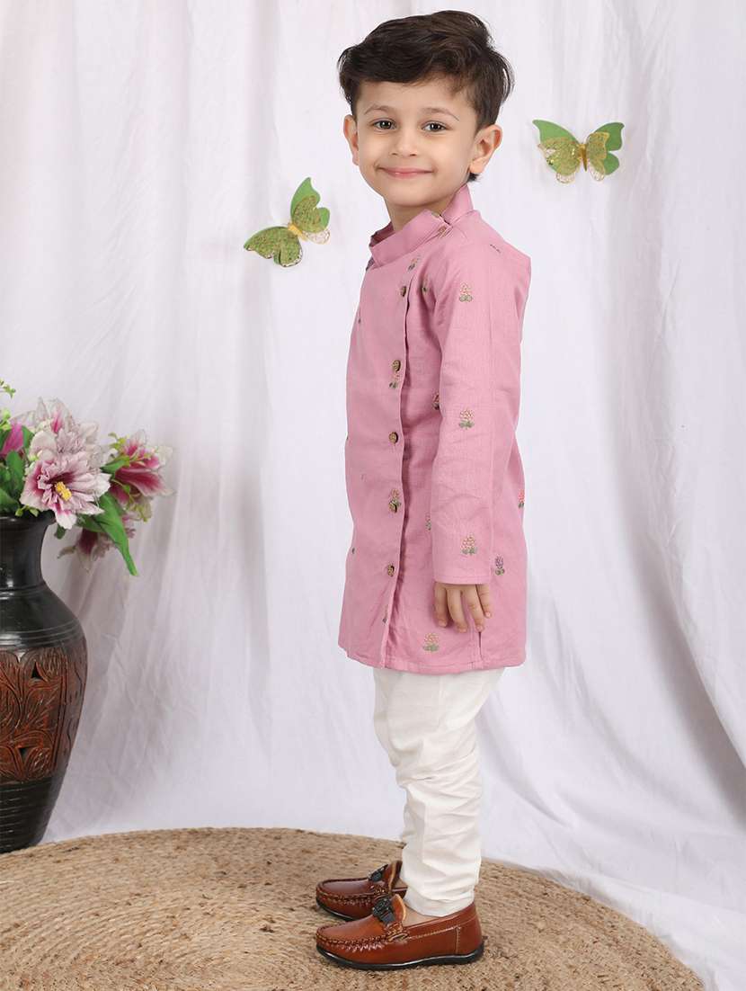 boy multi colored cotton kurta sets kurtas & kurta set - 22397337 -  Standard Image - 2