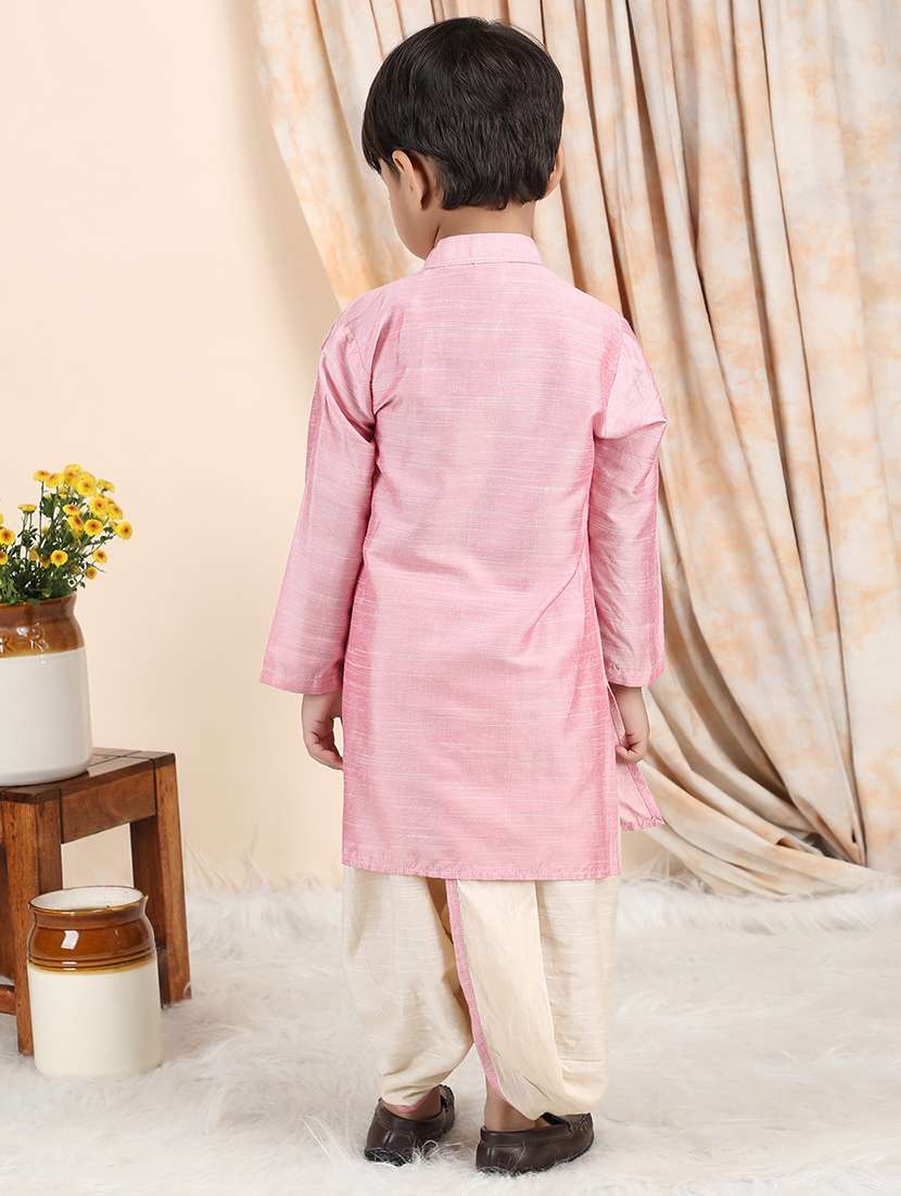 boys solid long sleeve kurta and dhoti set - 22397358 -  Standard Image - 2
