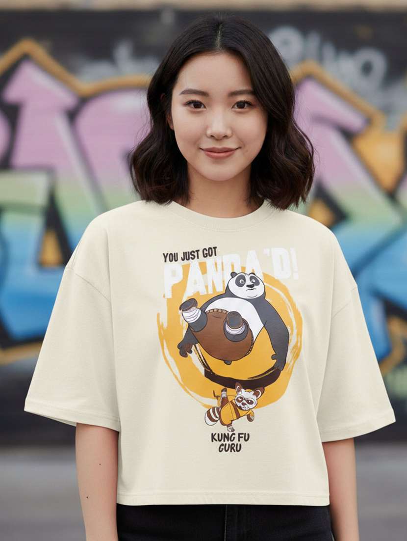 women printed short sleeve crop t-shirt