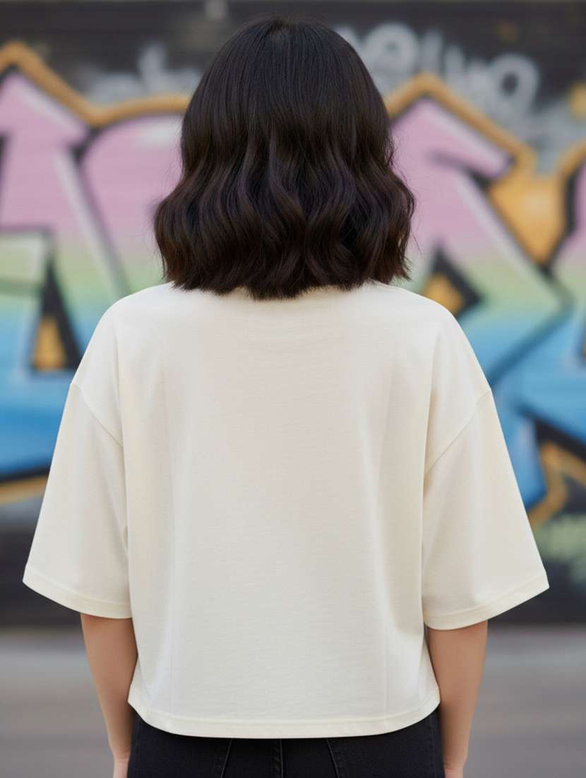 women printed short sleeve crop t-shirt - 22397440 -  Standard Image - 2