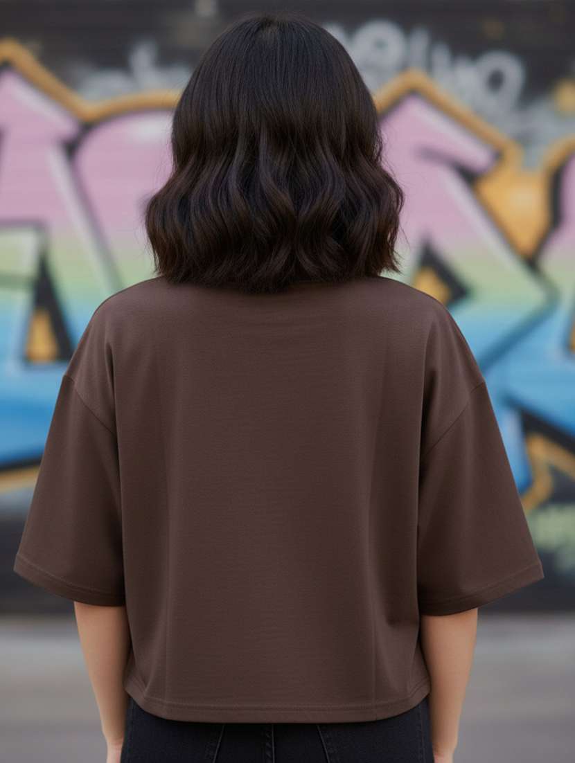 women printed short sleeve crop t-shirt - 22397441 -  Standard Image - 2