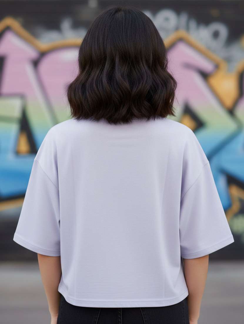 women printed short sleeve crop t-shirt - 22397442 -  Standard Image - 2