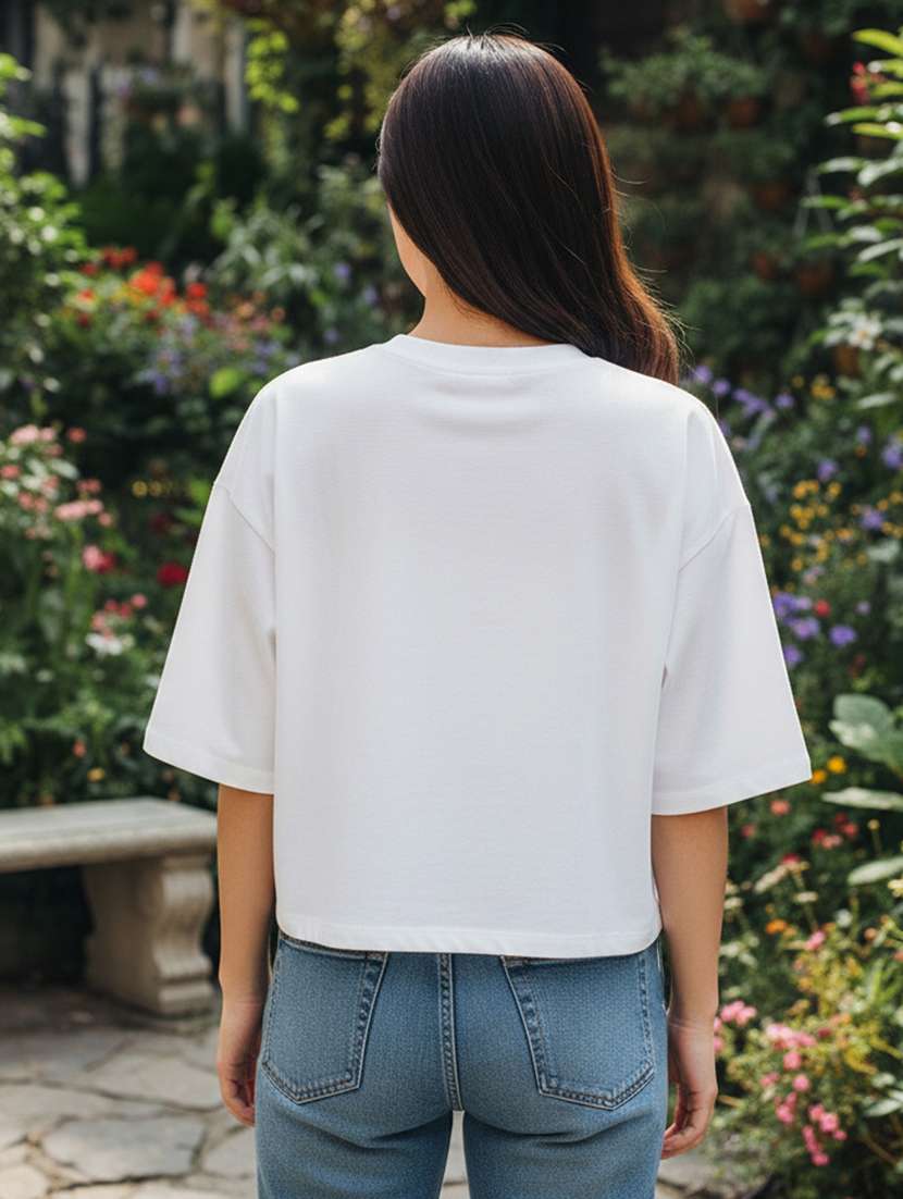 women printed short sleeve boxy t-shirt - 22397444 -  Standard Image - 2