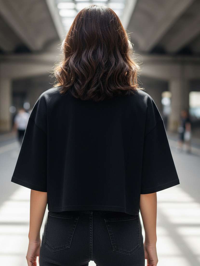 women printed short sleeve crop t-shirt - 22397446 -  Standard Image - 2