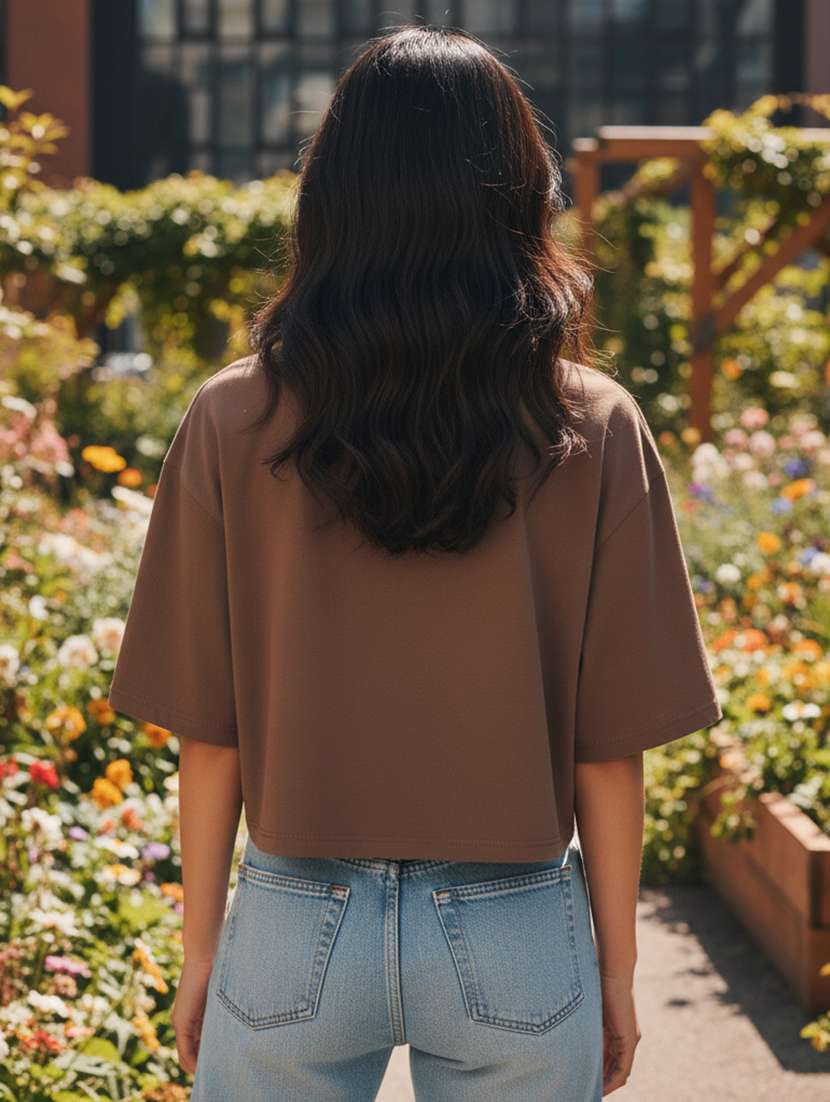 women printed short sleeve crop t-shirt - 22397447 -  Standard Image - 2