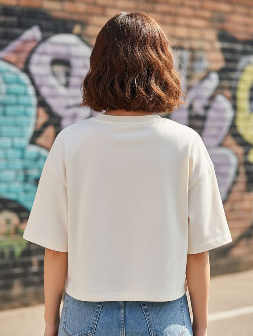 women printed short sleeve crop t-shirt - 22397450 -  Standard Image - 2