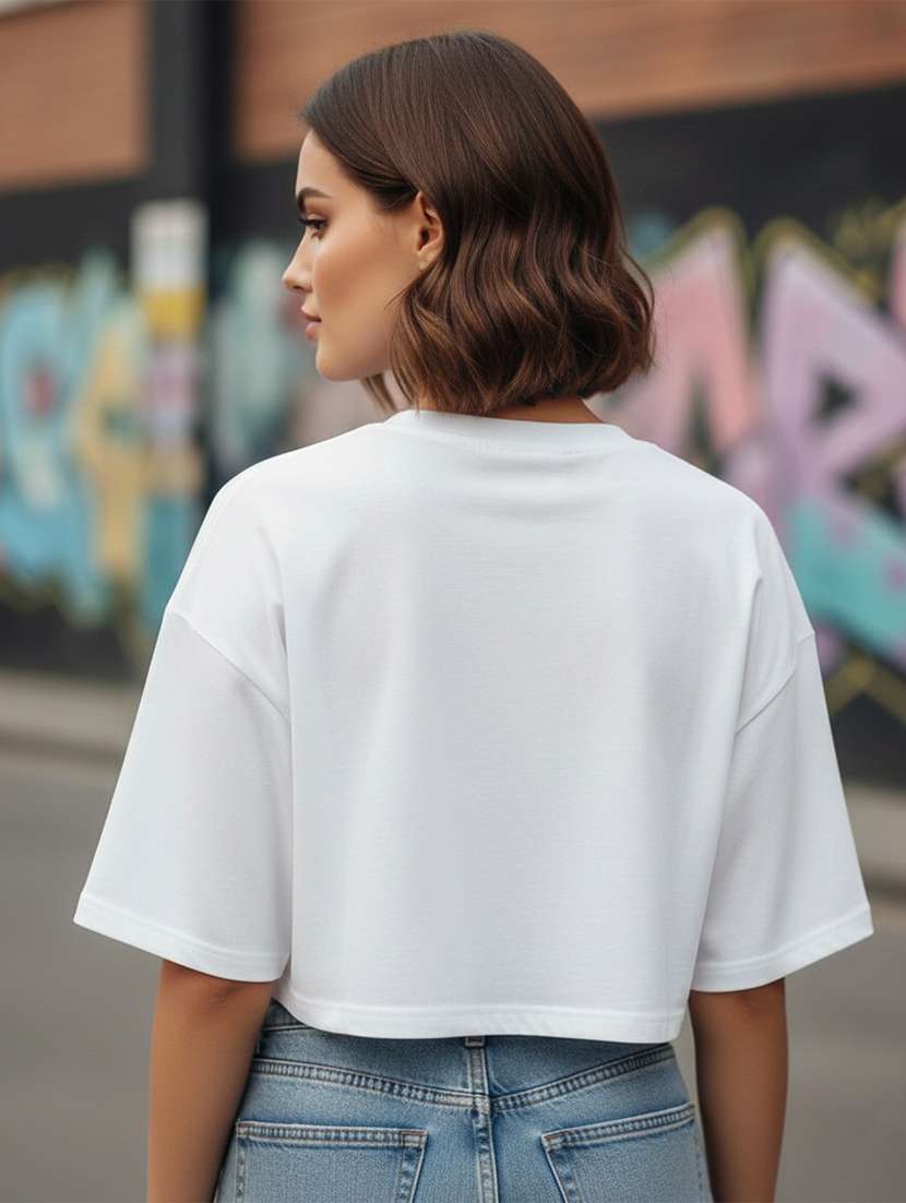 women printed short sleeve crop t-shirt - 22397453 -  Standard Image - 2