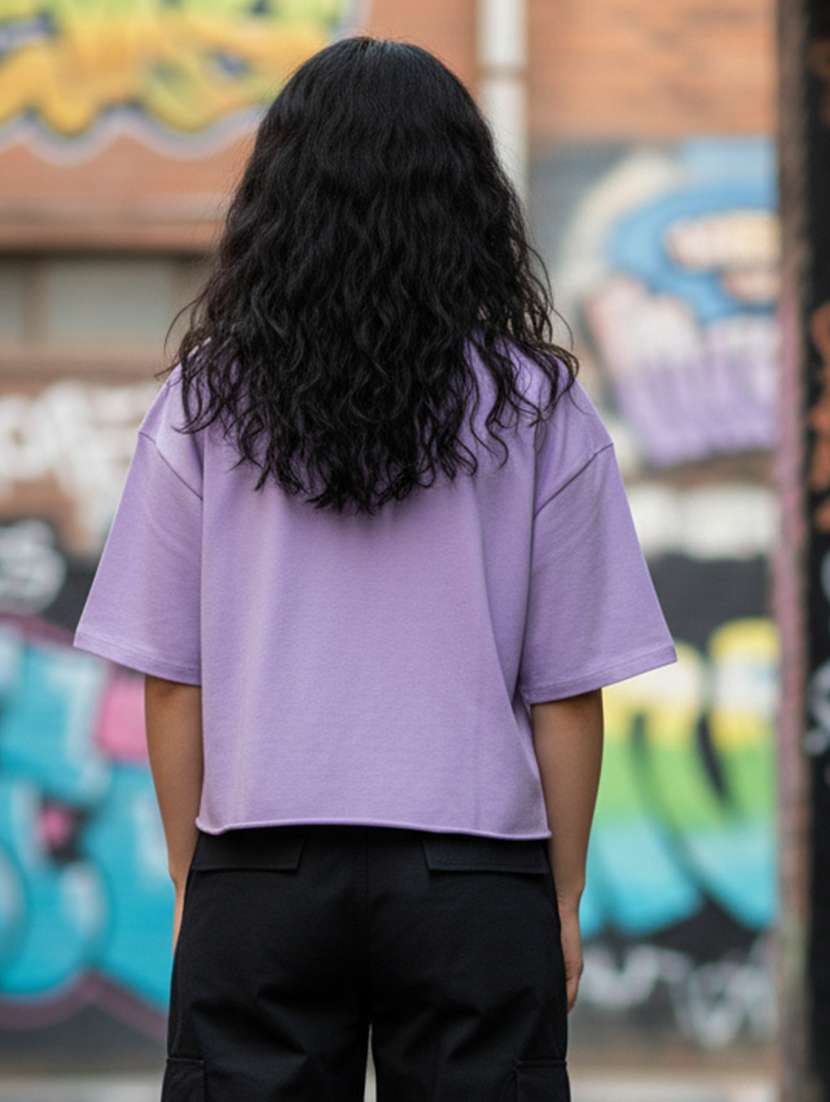 women printed short sleeve crop t-shirt - 22397455 -  Standard Image - 2