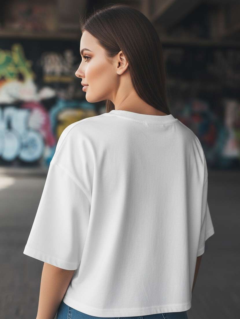 women printed short sleeve crop t-shirt - 22397457 -  Standard Image - 2