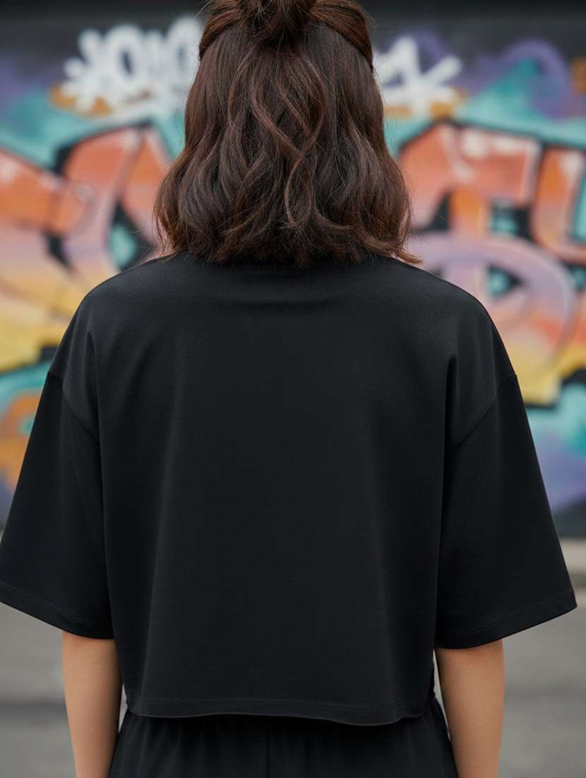 women printed short sleeve crop t-shirt - 22397458 -  Standard Image - 2