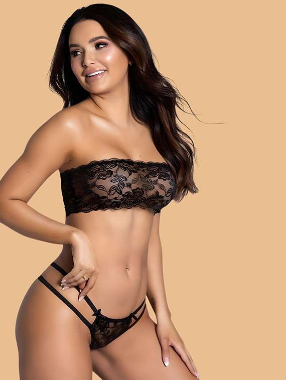 women self designed lace bra and panty set - 22397488 -  Standard Image - 2