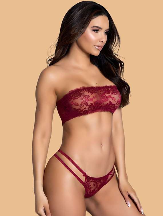 women self designed lace bra and panty set - 22397490 -  Standard Image - 2