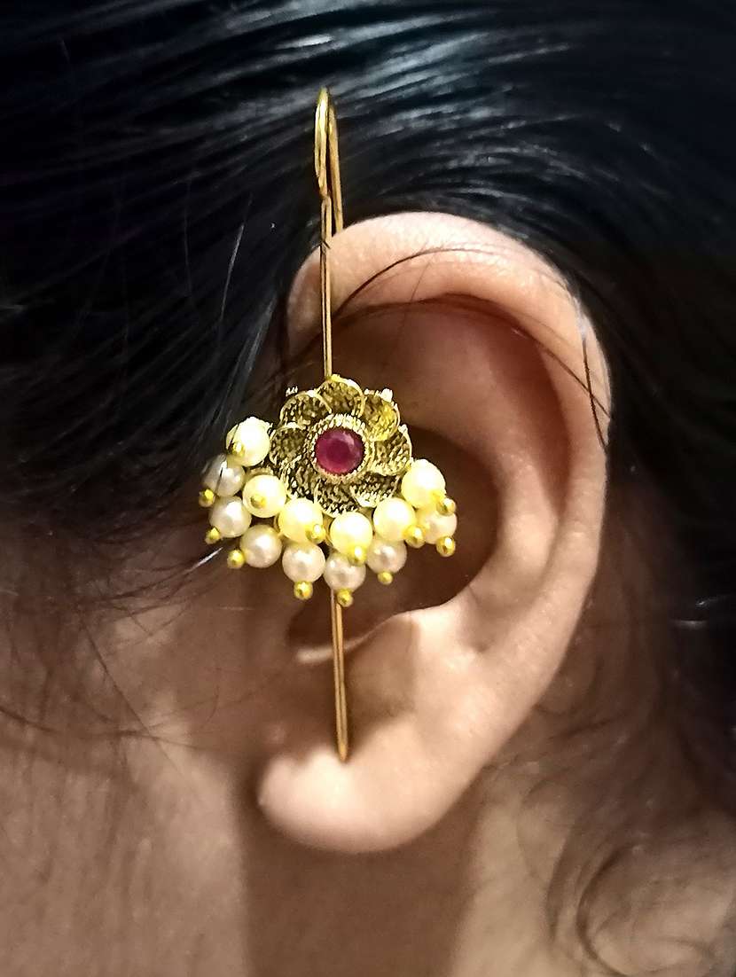 kalamkari kan karnaful ear cuff - 22397772 -  Standard Image - 2