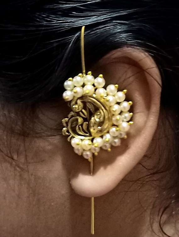 kalamkari kan karnaful ear cuff - 22397774 -  Standard Image - 2