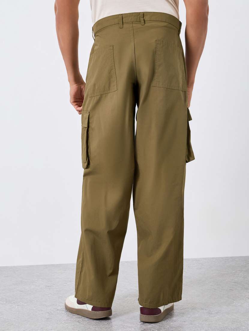 men solid mid rise baggy cargo - 22397953 -  Standard Image - 2