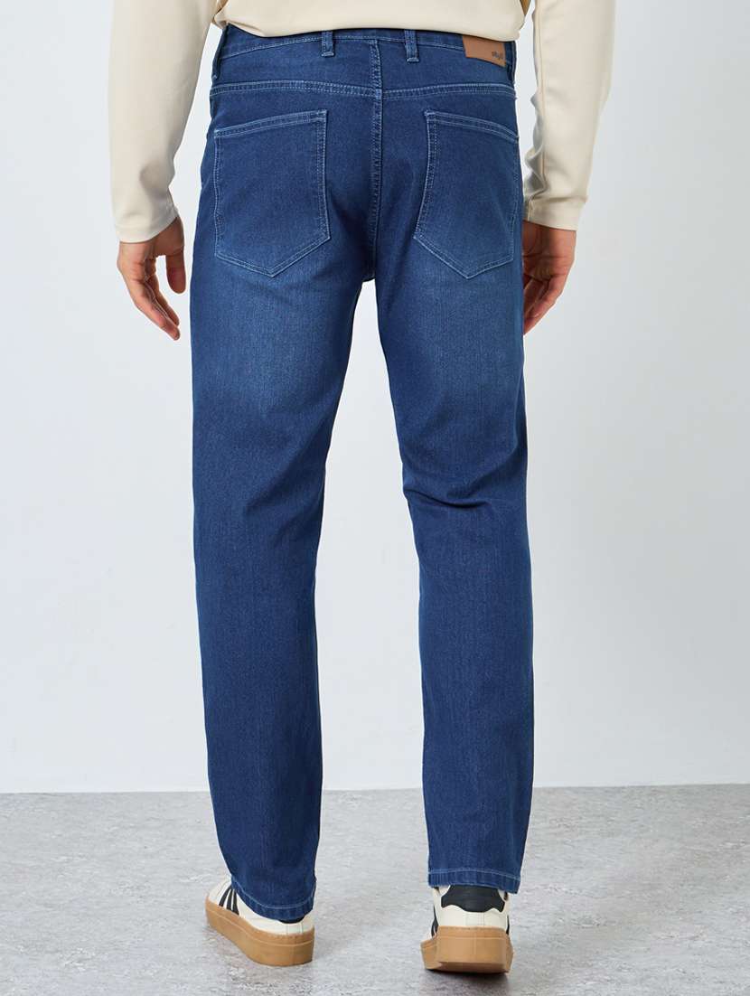 men plain mid rise full length relaxed fit jeans - 22397957 -  Standard Image - 2