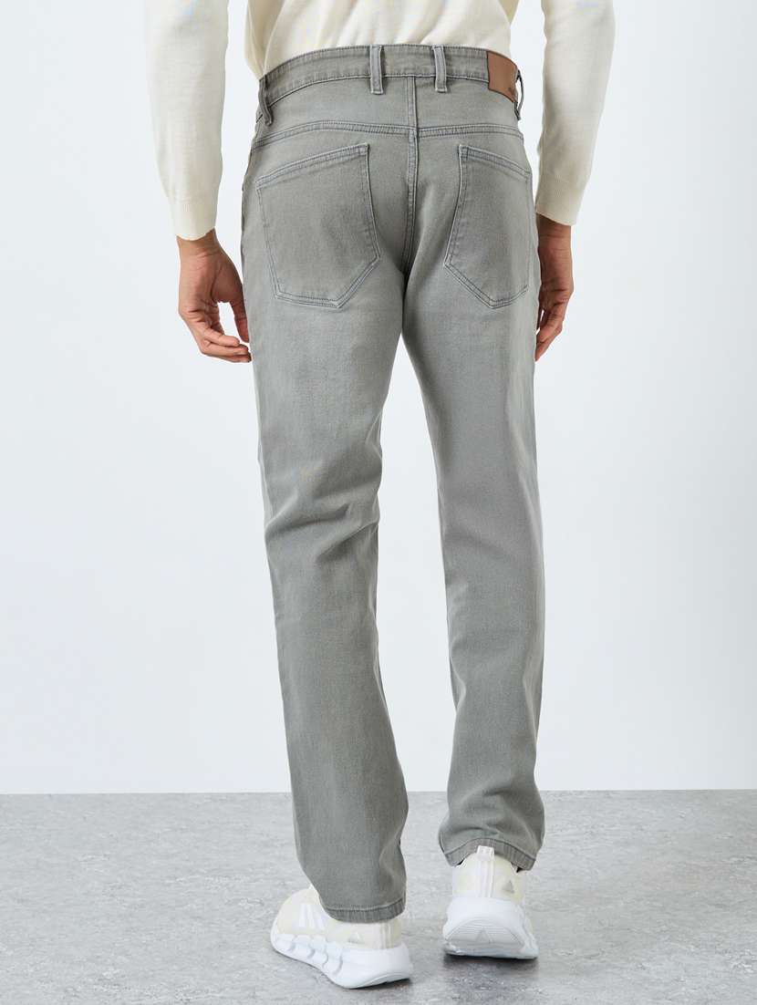 men plain mid rise full length tapered jeans - 22397958 -  Standard Image - 2