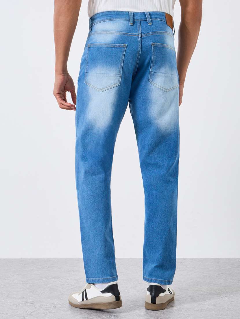 men washed mid rise full length tapered jeans - 22397963 -  Standard Image - 2