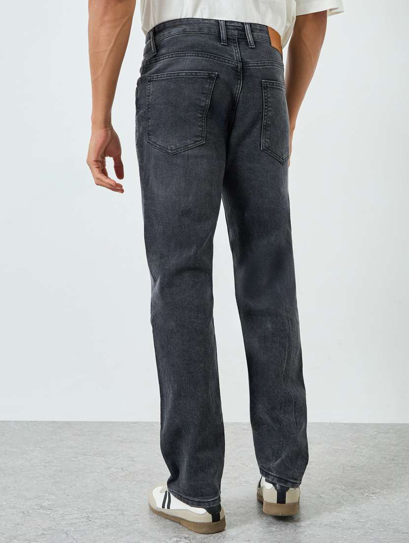 men plain mid rise full length straight jeans - 22397968 -  Standard Image - 2