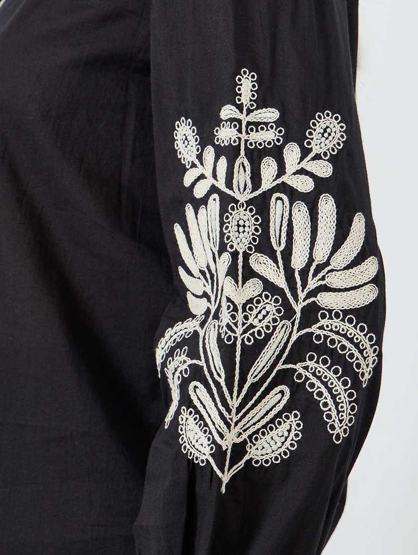 women embroidered puff sleeve regular top - 22397991 -  Standard Image - 2