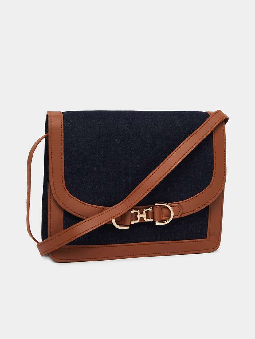 women black solid sling bag