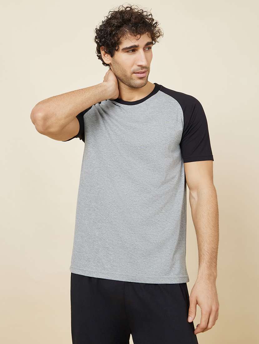 men color block round neck sleepwear top bottom set  - 22398010 -  Standard Image - 2