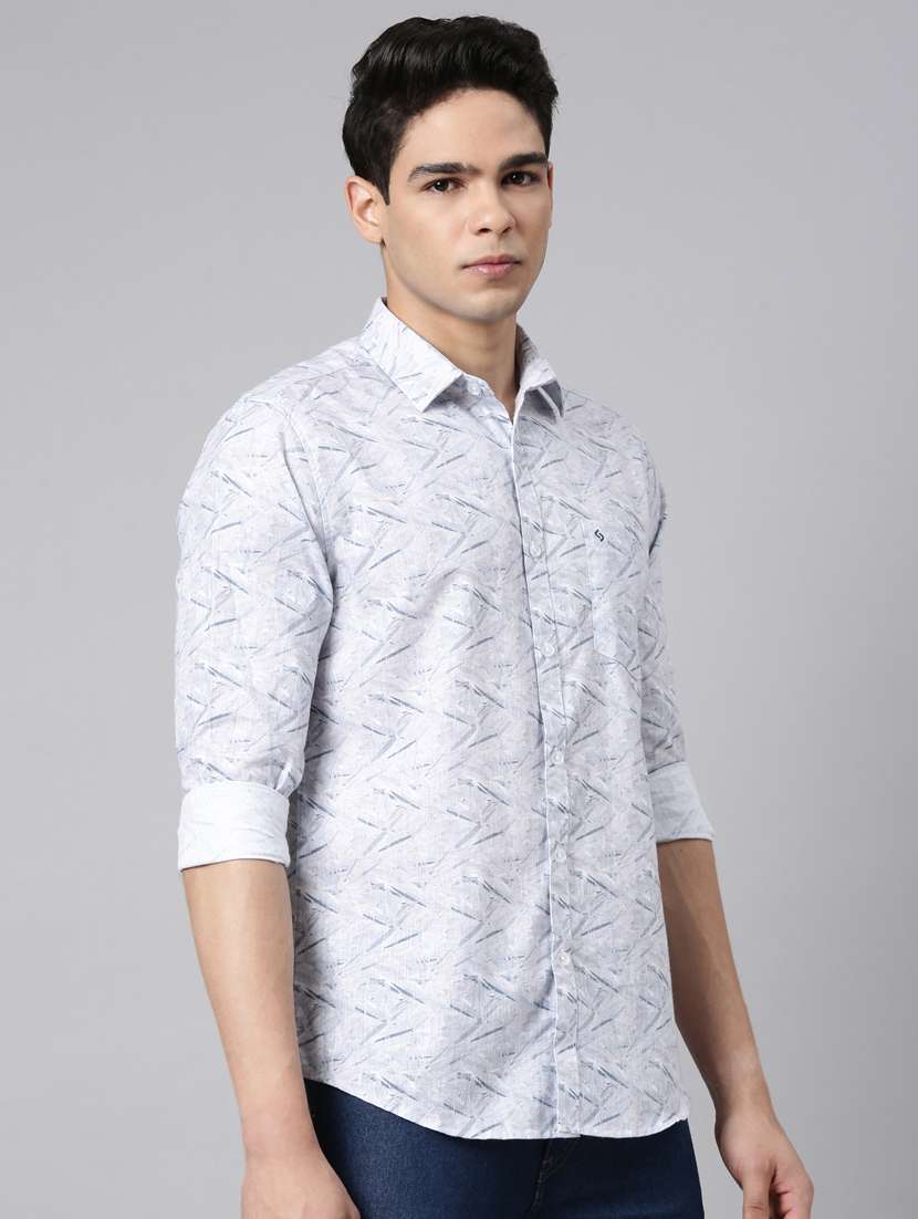 men printed long sleeve slim fit casual shirt - 22398052 -  Standard Image - 2
