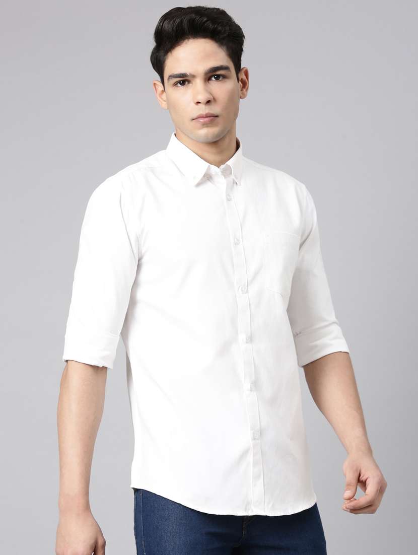men solid long sleeve slim fit casual shirt - 22398073 -  Standard Image - 2