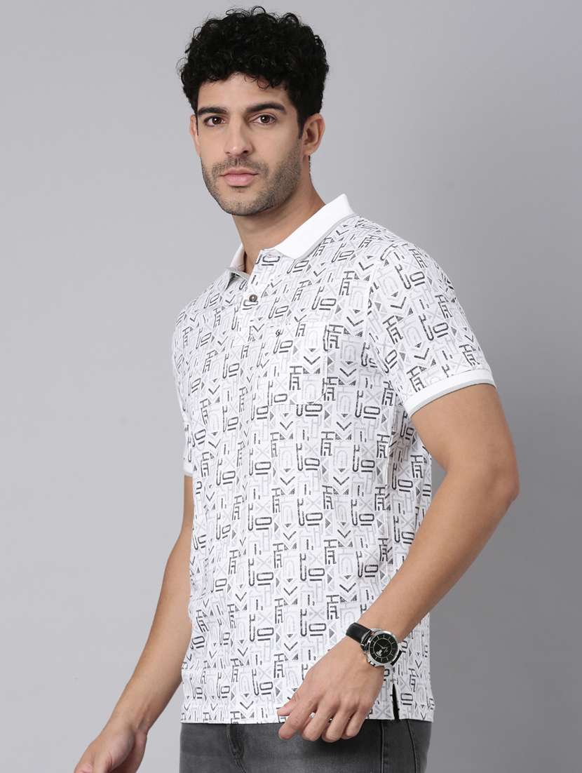 men printed short sleeve regular fit polo t-shirt - 22398088 -  Standard Image - 2