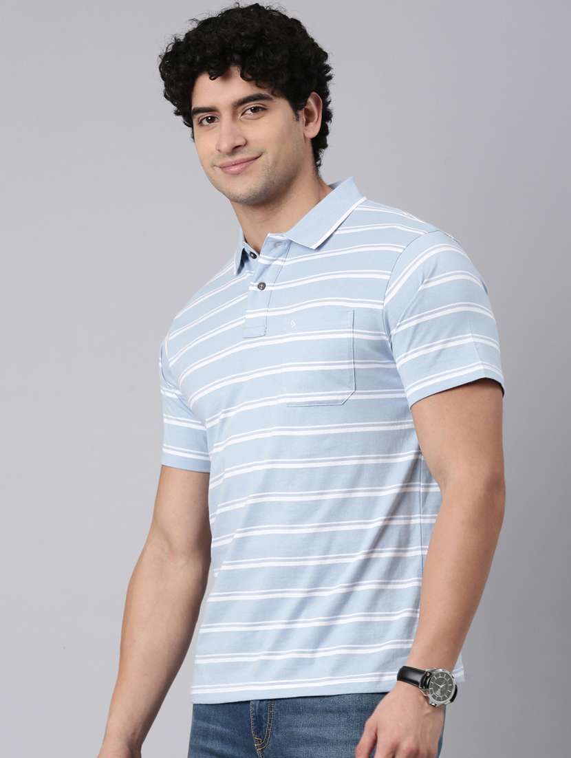 men striped short sleeve regular fit polo t-shirt - 22398089 -  Standard Image - 2