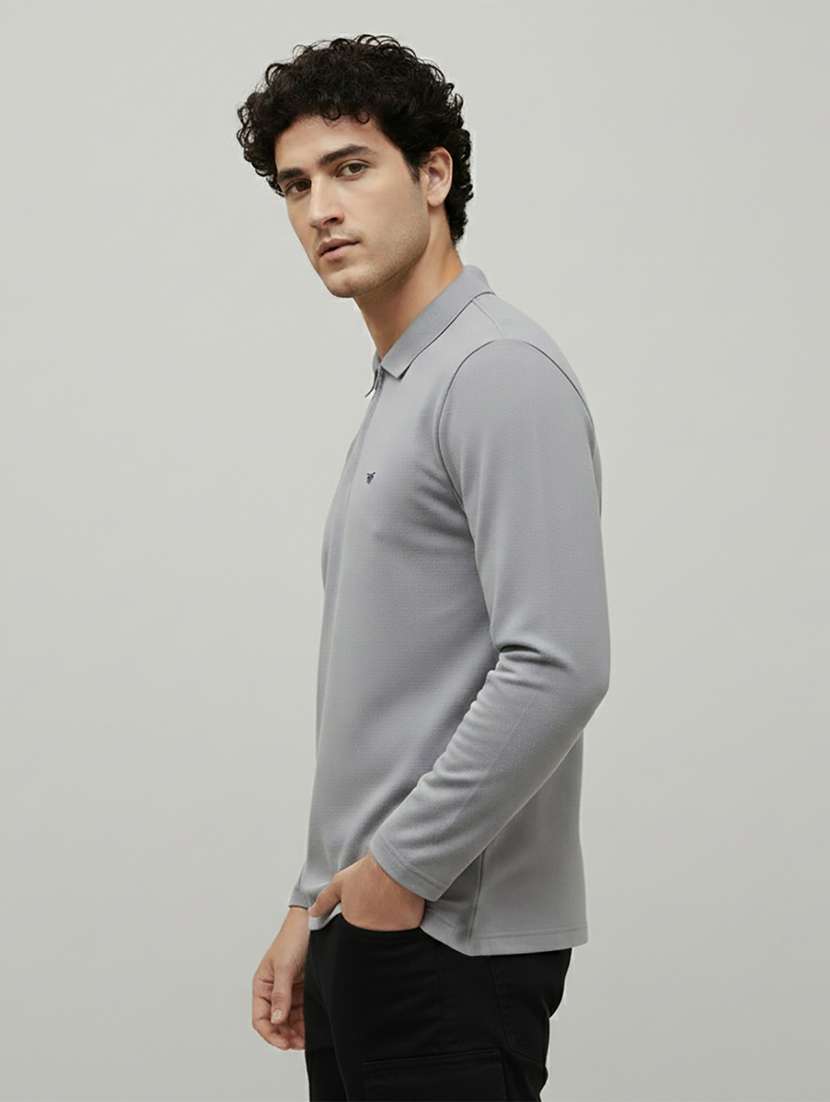 men solid long sleeve regular fit polo t-shirt - 22398903 -  Standard Image - 2