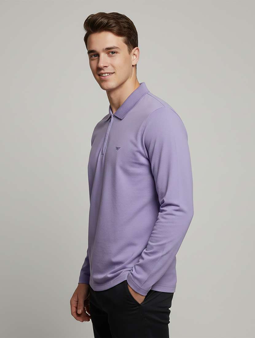 men solid long sleeve regular fit polo t-shirt - 22398904 -  Standard Image - 2
