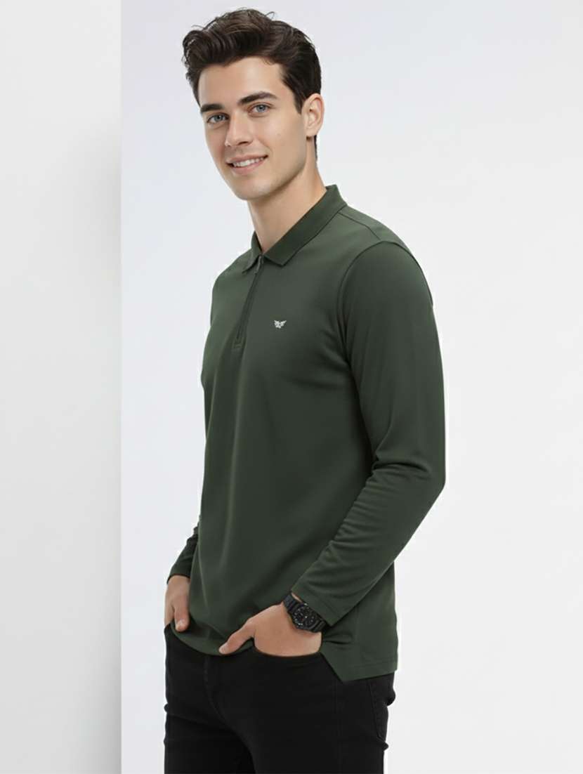men solid long sleeve regular fit polo t-shirt - 22398908 -  Standard Image - 2