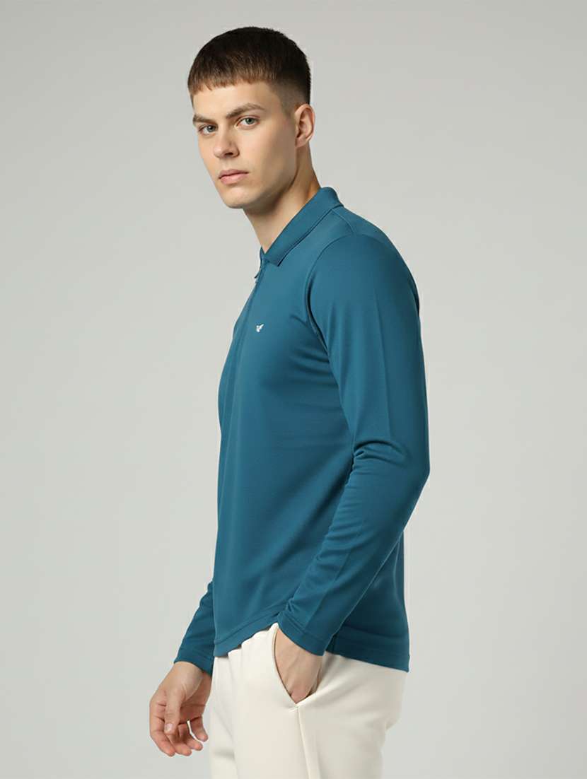 men solid long sleeve regular fit polo t-shirt - 22398912 -  Standard Image - 2