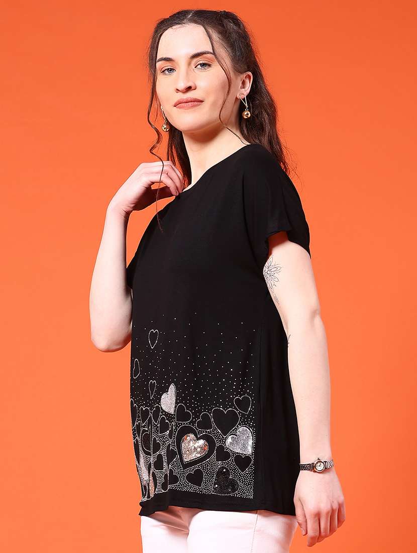 women embellished short sleeve t-shirt - 22399074 -  Standard Image - 2