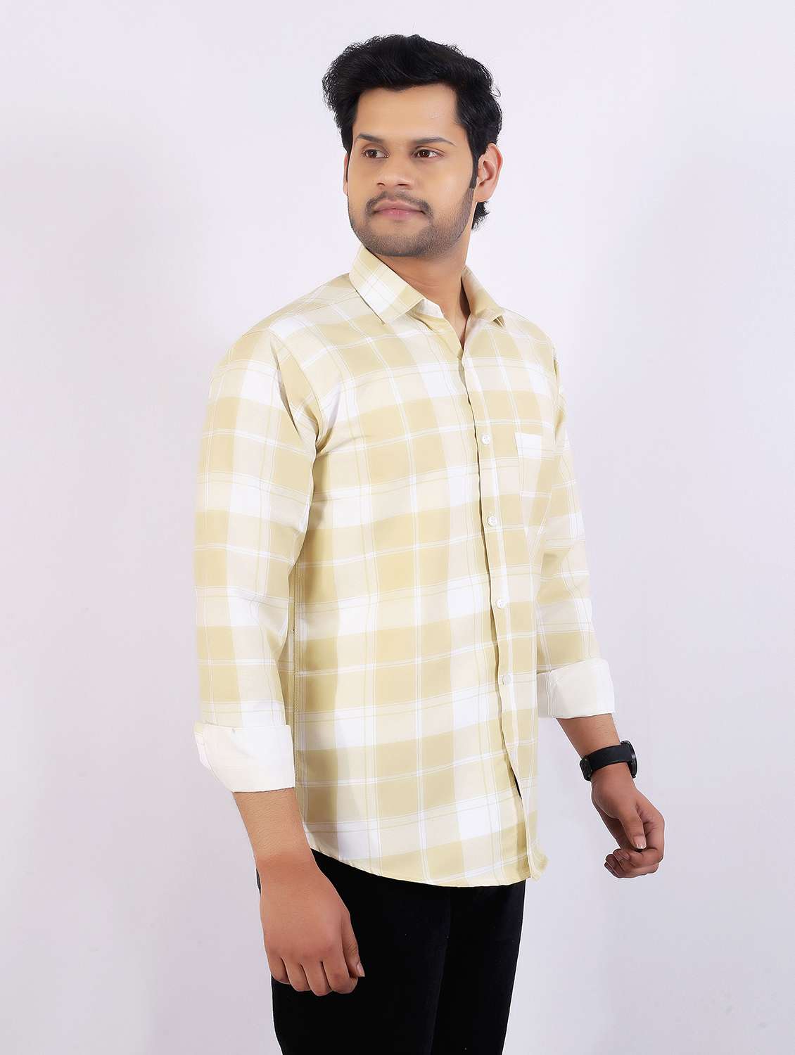 men checkered long sleeve regular fit casual shirt - 22399112 -  Standard Image - 2