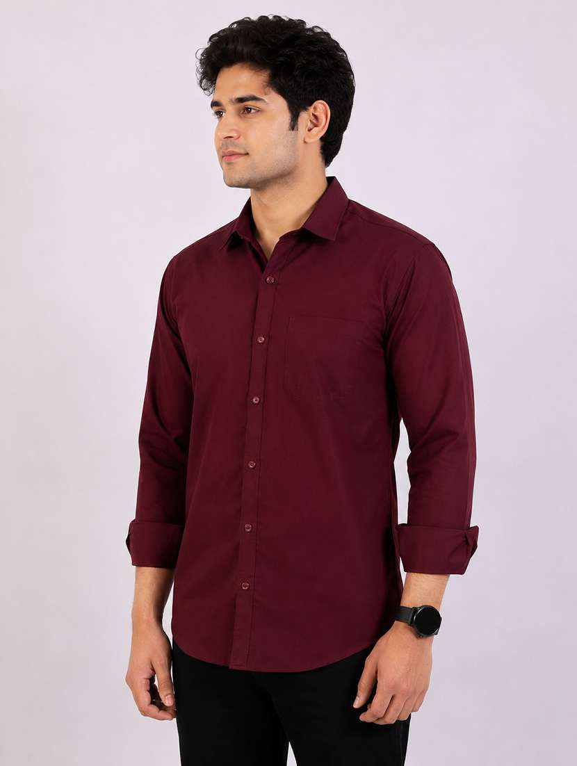 men solid long sleeve regular fit casual shirt - 22399118 -  Standard Image - 2