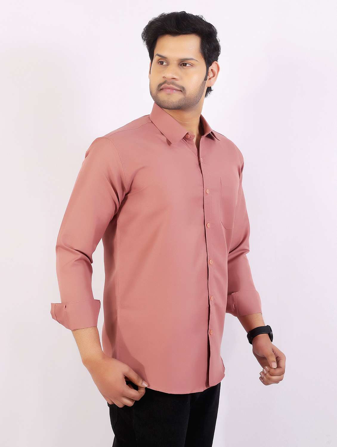 men solid long sleeve regular fit casual shirt - 22399127 -  Standard Image - 2