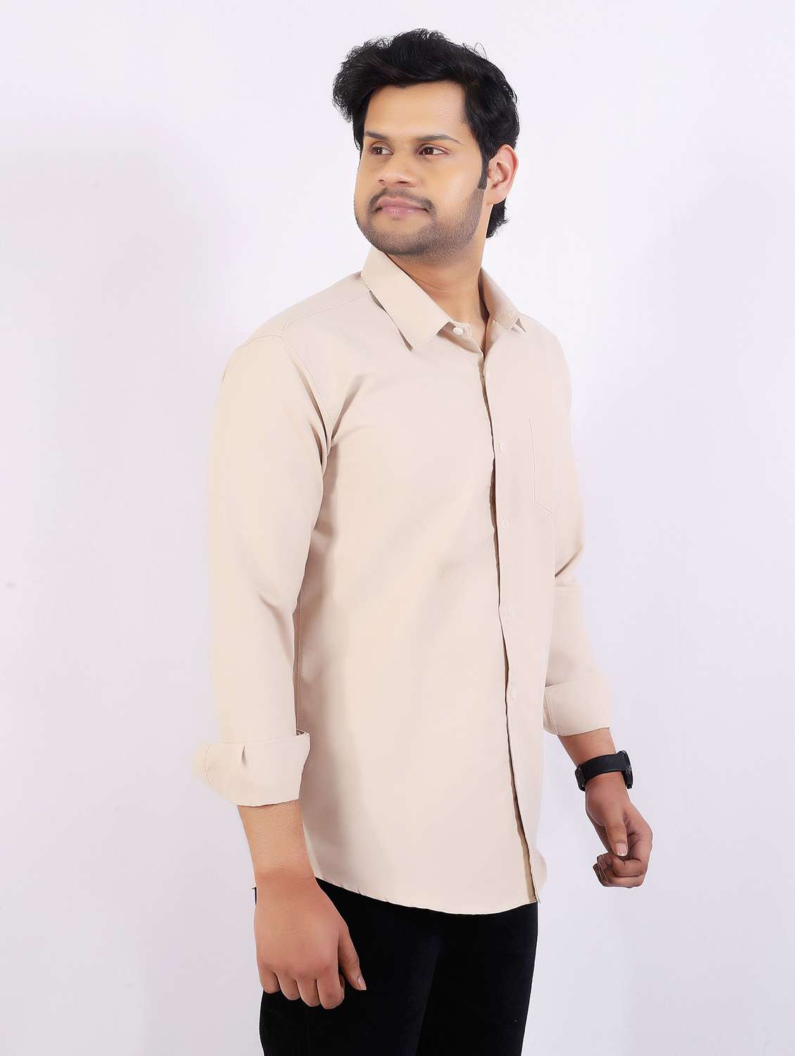 men solid long sleeve regular fit casual shirt - 22399128 -  Standard Image - 2