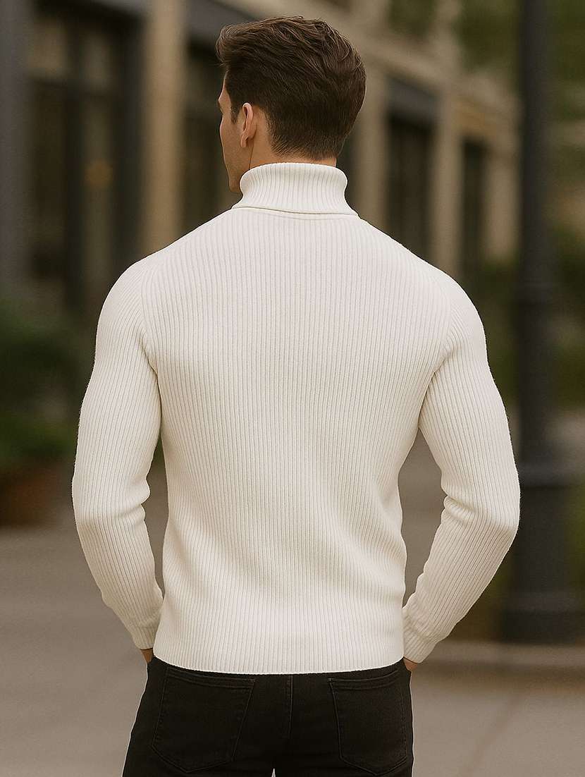 men self design long sleeve slim fit pullover - 22399215 -  Standard Image - 2