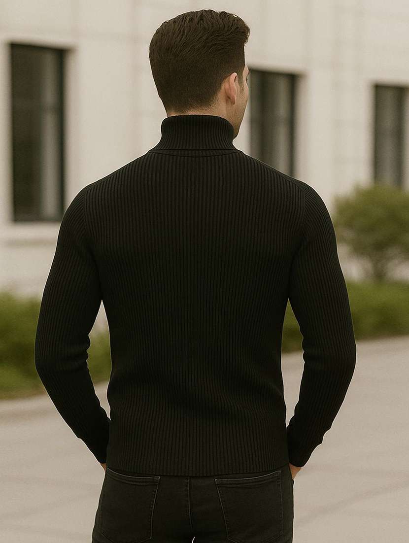 men self design long sleeve slim fit pullover - 22399223 -  Standard Image - 2