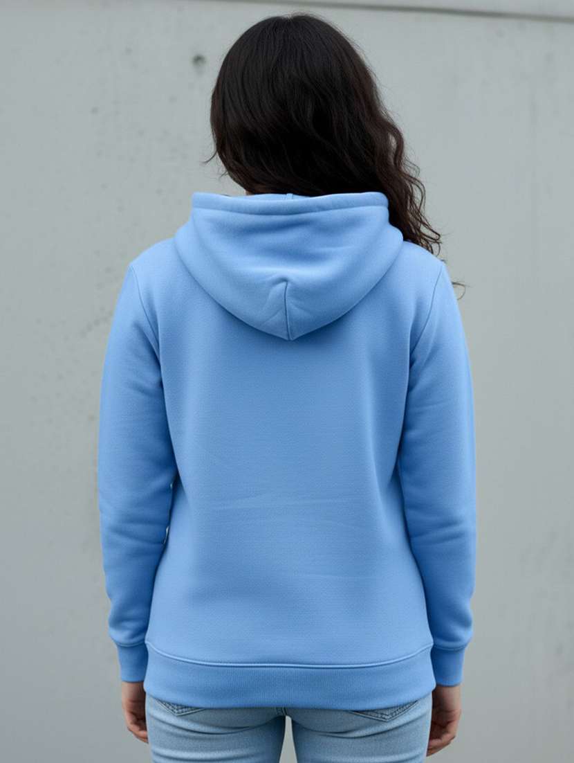 women solid long sleeve hooded sweatshirt - 22399231 -  Standard Image - 2