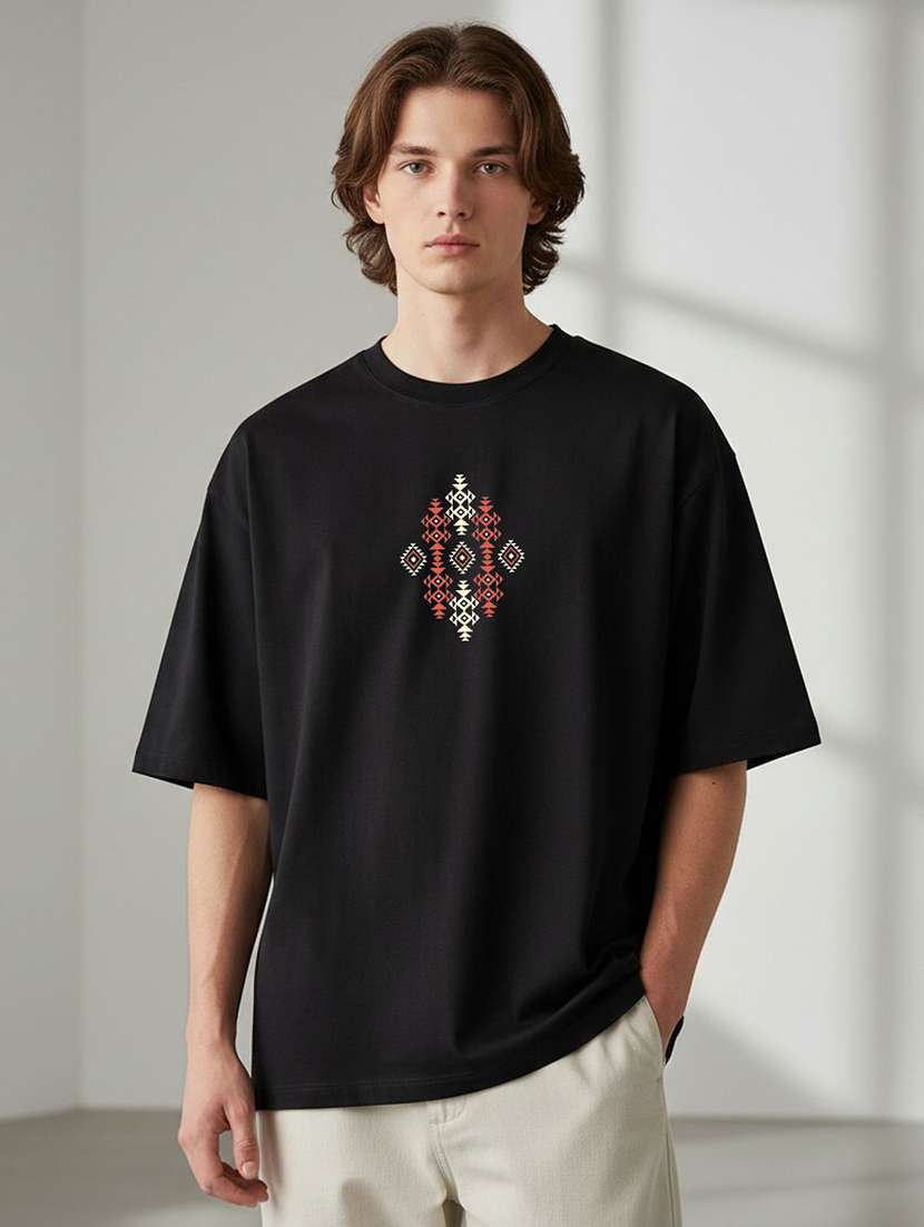 men printed short sleeve oversized t-shirt