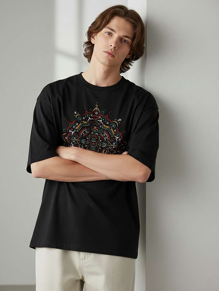 men printed short sleeve oversized t-shirt - 22399375 -  Standard Image - 2