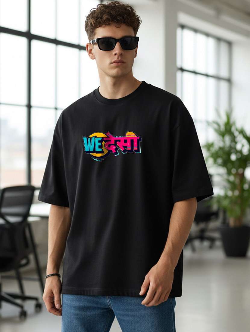 men typographic short sleeve oversized t-shirt