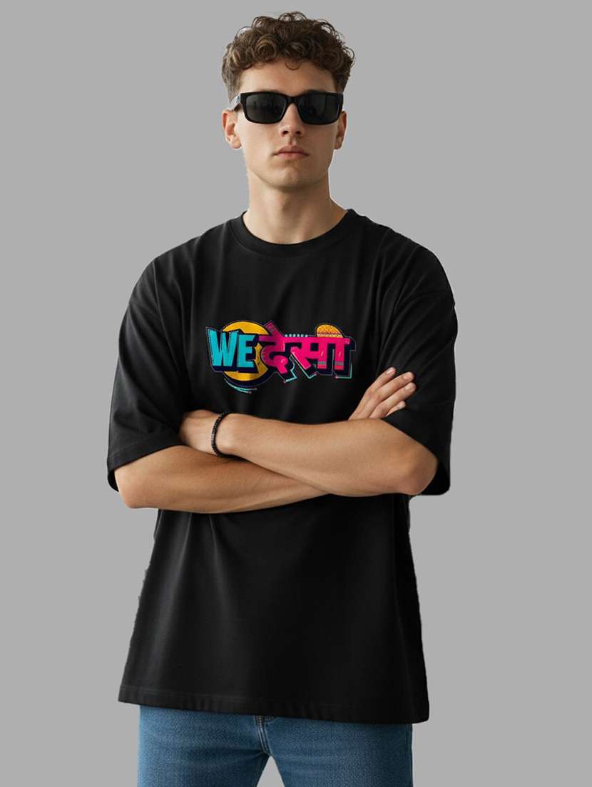men typographic short sleeve oversized t-shirt - 22399407 -  Standard Image - 2