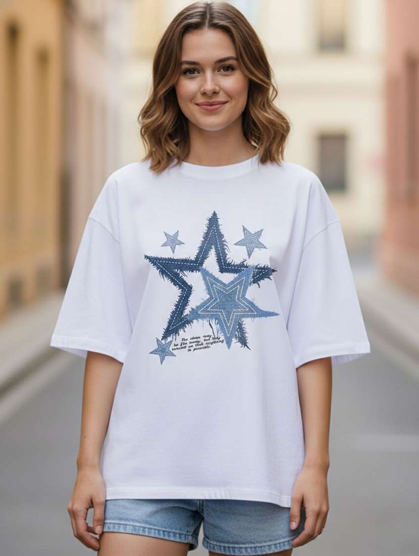 women graphic short sleeve oversized t-shirt