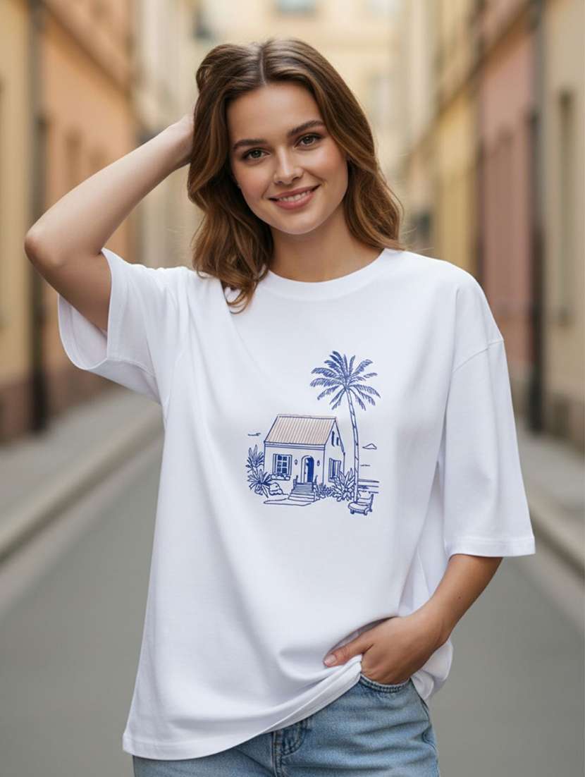 women graphic short sleeve oversized t-shirt