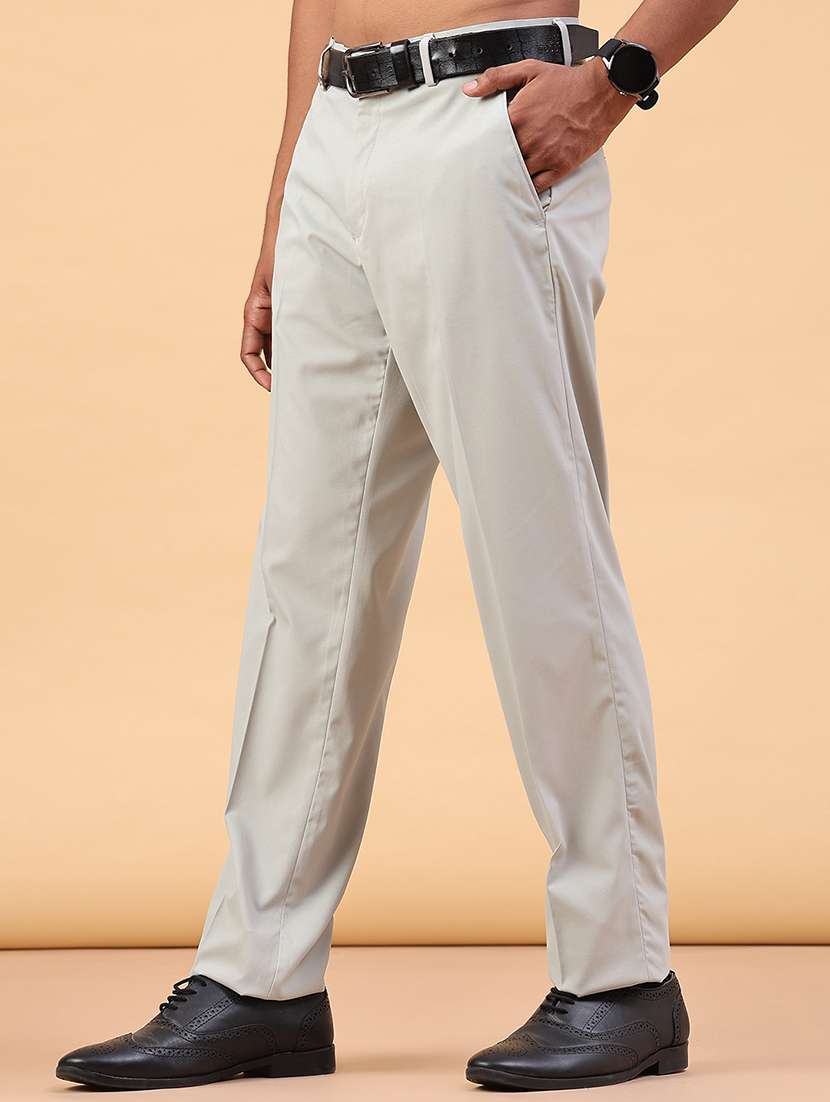 Men Self Design Mid Rise Regular Fit Trouser - 22399503 -  Standard Image - 2
