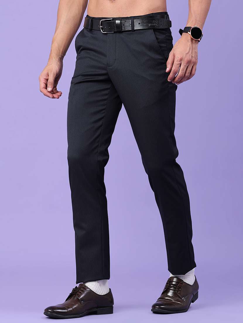 men striped mid rise slim fit trouser - 22399505 -  Standard Image - 2